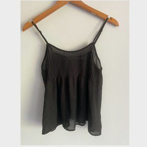 Black Chiffon Textured Tank
